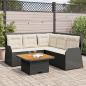 Preview: ARDEBO.de - 4-tlg. Garten-Lounge-Set mit Kissen Schwarz Poly Rattan