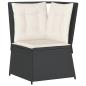 Preview: 4-tlg. Garten-Lounge-Set mit Kissen Schwarz Poly Rattan