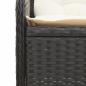 Preview: 4-tlg. Garten-Lounge-Set mit Kissen Schwarz Poly Rattan