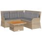 Preview: 4-tlg. Garten-Lounge-Set mit Kissen Beige Poly Rattan