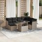 Preview: ARDEBO.de - 8-tlg. Garten-Sofagarnitur mit Kissen Hellgrau Poly Rattan
