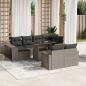 Preview: ARDEBO.de - 11-tlg. Garten-Sofagarnitur mit Kissen Hellgrau Poly Rattan