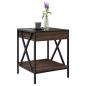Preview: Couchtisch mit Infinity-LED Braun Eichen-Optik 40x40x49 cm