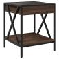 Preview: Couchtisch mit Infinity-LED Braun Eichen-Optik 40x40x49 cm