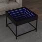 Preview: ARDEBO.de - Couchtisch mit Infinity-LED Schwarz 50x50x41 cm