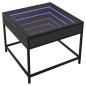 Preview: Couchtisch mit Infinity-LED Schwarz 50x50x41 cm
