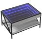 Preview: Couchtisch mit Infinity-LED Grau Sonoma 70x50x38 cm