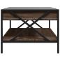 Preview: Couchtisch mit Infinity-LED Braun Eichen-Optik 90x50x38 cm