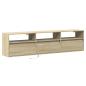 Preview: TV-Wandschrank mit LED Sonoma-Eiche 180x31x45 cm