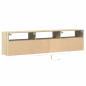 Preview: TV-Wandschrank mit LED Sonoma-Eiche 180x31x45 cm