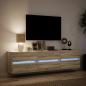 Preview: TV-Wandschrank mit LED Sonoma-Eiche 180x31x45 cm
