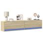 Preview: ARDEBO.de - TV-Wandschrank mit LED Sonoma-Eiche 180x31x38 cm