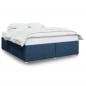Preview: Bettgestell ohne Matratze Blau 200x200 cm Stoff