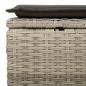 Preview: 7-tlg. Garten-Sofagarnitur mit Kissen Hellgrau Poly Rattan