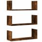 Preview: Wandregale 3 Stk. Räuchereiche 58x18x18 cm Holzwerkstoff