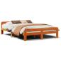 Preview: Massivholzbett ohne Matratze Wachsbraun 150x200 cm Kiefernholz