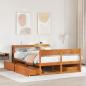 Preview: Massivholzbett ohne Matratze Wachsbraun 135x190 cm Kiefernholz