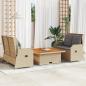 Preview: ARDEBO.de - 3-tlg. Garten-Lounge-Set mit Kissen Beige Poly Rattan