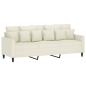Preview: 3-Sitzer-Sofa mit Hocker Creme 180 cm Samt
