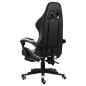 Preview: Gaming-Stuhl mit Fußstütze Schwarz und Weiß Kunstleder