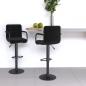 Preview: ARDEBO.de - Barhocker 2 Stk. Schwarz Stoff