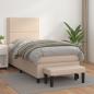 Preview: ARDEBO.de - Boxspringbett mit Matratze Cappuccino-Braun 90x190cm Kunstleder