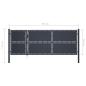 Preview: Gartentor Stahl 350 x 125 cm Anthrazit