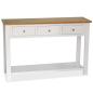 Preview: Konsolentisch 118x35x77 cm Massivholz Eiche