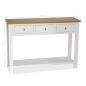 Preview: Konsolentisch 118x35x77 cm Massivholz Eiche