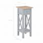 Preview: Beistelltisch Grau 27 x 27 x 65,5 cm Holz