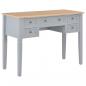 Preview: ARDEBO.de - Schreibtisch Grau 109,5 x 45 x 77,5 cm Holz