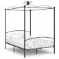 Preview: ARDEBO.de - Himmelbett-Gestell Schwarz Metall 140 x 200 cm