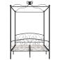 Preview: Himmelbett-Gestell Schwarz Metall 140 x 200 cm