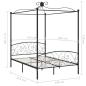 Preview: Himmelbett-Gestell Schwarz Metall 140 x 200 cm