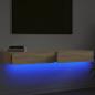 Preview: TV-Schränke mit LED-Leuchten 2 Stk. Sonoma-Eiche 60x35x15,5 cm