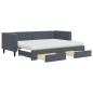 Preview: Tagesbett Ausziehbar mit Schubladen Dunkelgrau 80x200 cm Samt