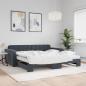Preview: ARDEBO.de - Tagesbett Ausziehbar mit Matratzen Dunkelgrau 100x200 cm Samt
