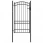 Preview: ARDEBO.de - Zauntor mit Gewölbter Spitze Stahl 100x175 cm Schwarz