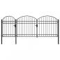Preview: ARDEBO.de - Gartentor mit Gewölbter Spitze Stahl 2,25 x 4 m Schwarz