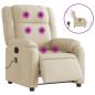 Preview: Massagesessel Elektrisch Creme Stoff