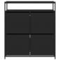 Preview: Schuhschrank mit 4 Klappen Schwarz 100x34x112 cm