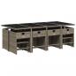 Preview: 13-tlg. Garten-Essgruppe mit Kissen Grau Poly Rattan