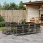 Preview: ARDEBO.de - 13-tlg. Garten-Essgruppe mit Kissen Grau Poly Rattan
