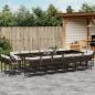 Preview: ARDEBO.de - 17-tlg. Garten-Essgruppe mit Kissen Braun Poly Rattan