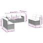 Preview: 7-tlg. Garten-Sofagarnitur mit Kissen Hellgrau Poly Rattan