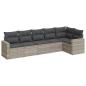 Preview: 6-tlg. Garten-Sofagarnitur mit Kissen Hellgrau Poly Rattan