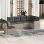 Preview: ARDEBO.de - 6-tlg. Garten-Sofagarnitur mit Kissen Hellgrau Poly Rattan