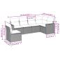 Preview: 6-tlg. Garten-Sofagarnitur mit Kissen Hellgrau Poly Rattan