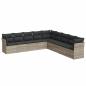Preview: 9-tlg. Garten-Sofagarnitur mit Kissen Hellgrau Poly Rattan
