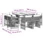Preview: 9-tlg. Garten-Essgruppe mit Kissen Beigemischung Poly Rattan